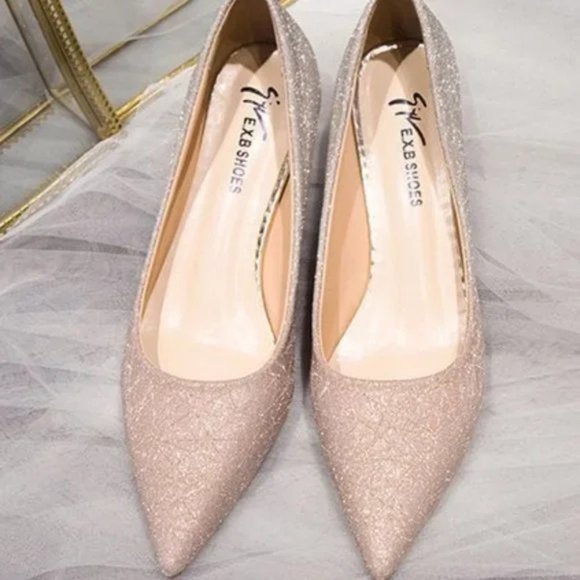 Women gradient fashion shoes wine glass mid heel - Picture 5 of 6